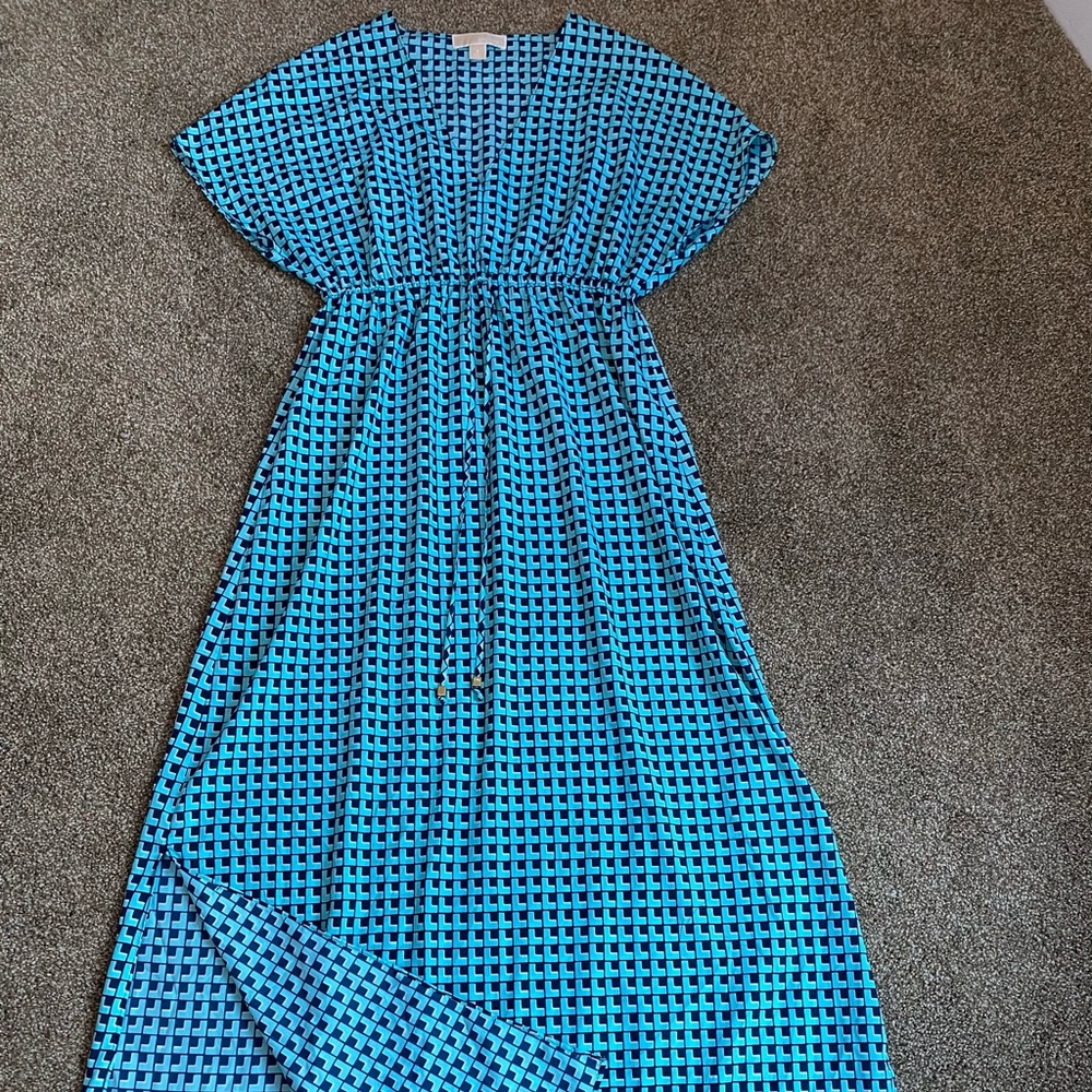 Michael Kors Geometric Print Maxi Dress SZ S